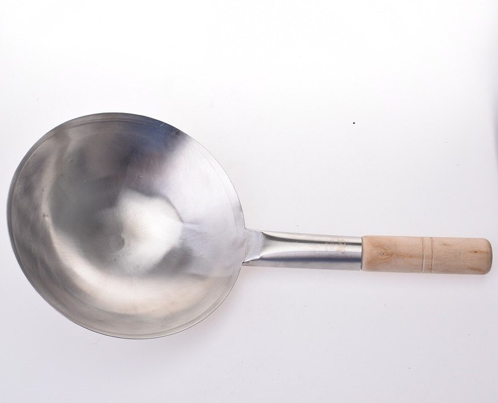 Dicken Großen topf pfannen edelstahl küchenchef Kochen wok große suppe löffel Küche braten topf shell Restaurant griff löffel Eisen