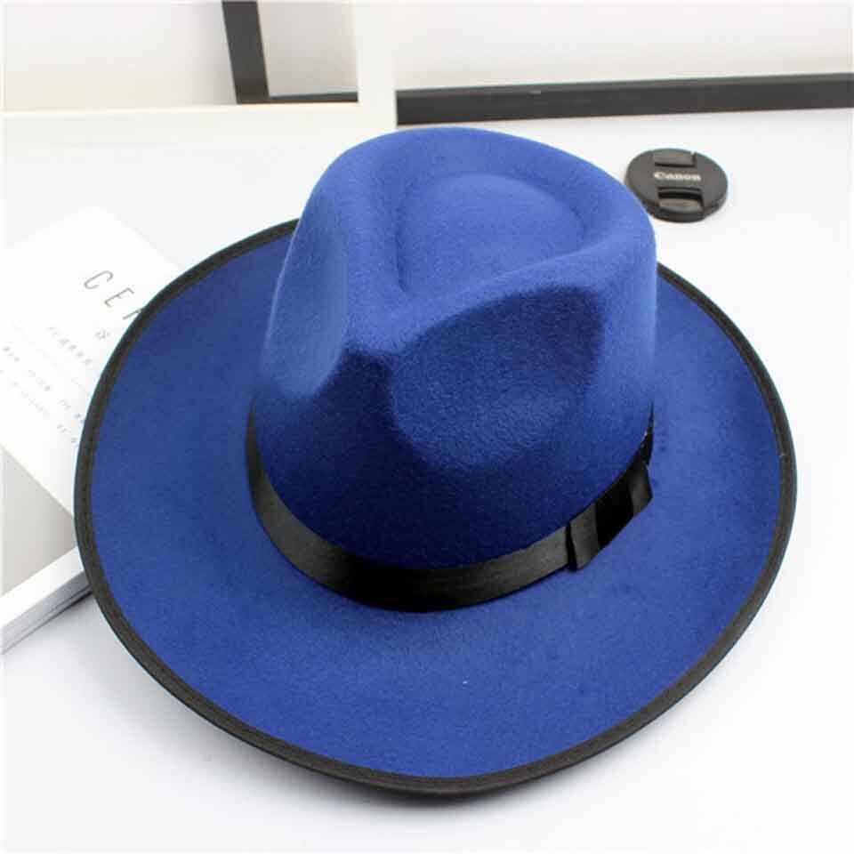 Solid Vilt Fedora Hoed Voor Mannen Brede Rand Dames Trilby Chapeu Vilten Hoed Vrouwen Mannen Jazz Hoed Kerk Godfather sombrero Caps