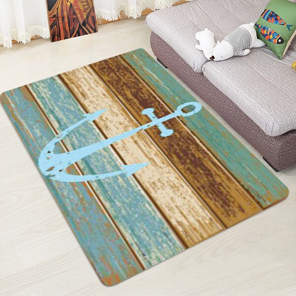Tapis de sol de cuisine en Grain de bois ancre | Tapis de sol de porte, tapis antidérapant pour salon, couloir chambre à coucher, salle de bain, tapis de sol
