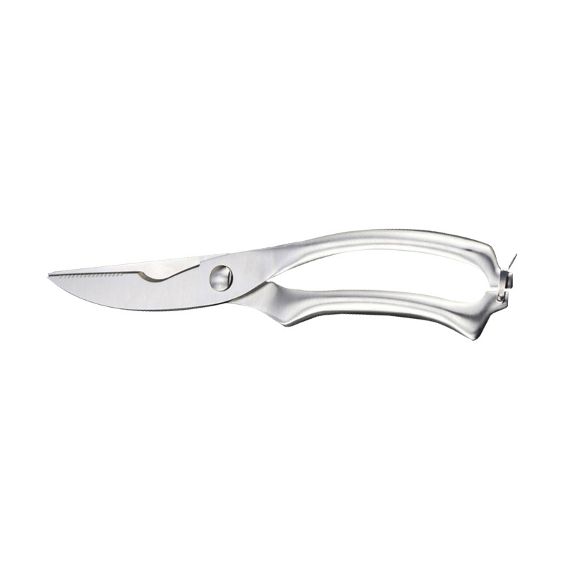 Kitchen Powerful Chicken Bone Scissors Chicken Duck Fish Cutter Shears Stainless Steel Scissors Scale Clean Cook Scissors Knife: Silver-C