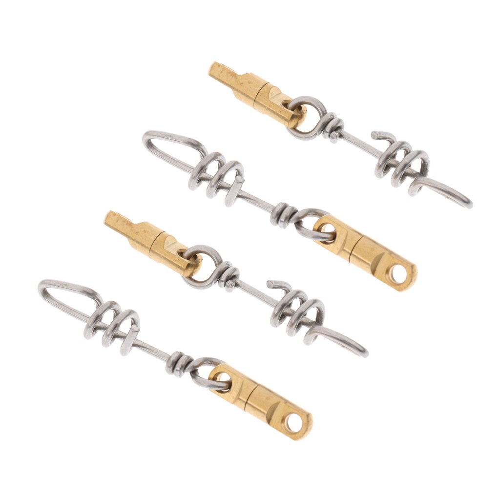 4pcs Corkscrew Pigtail Snap with Heavy Swivel Quick Rig Link Swirl Connector Quick Change Toothy Fish