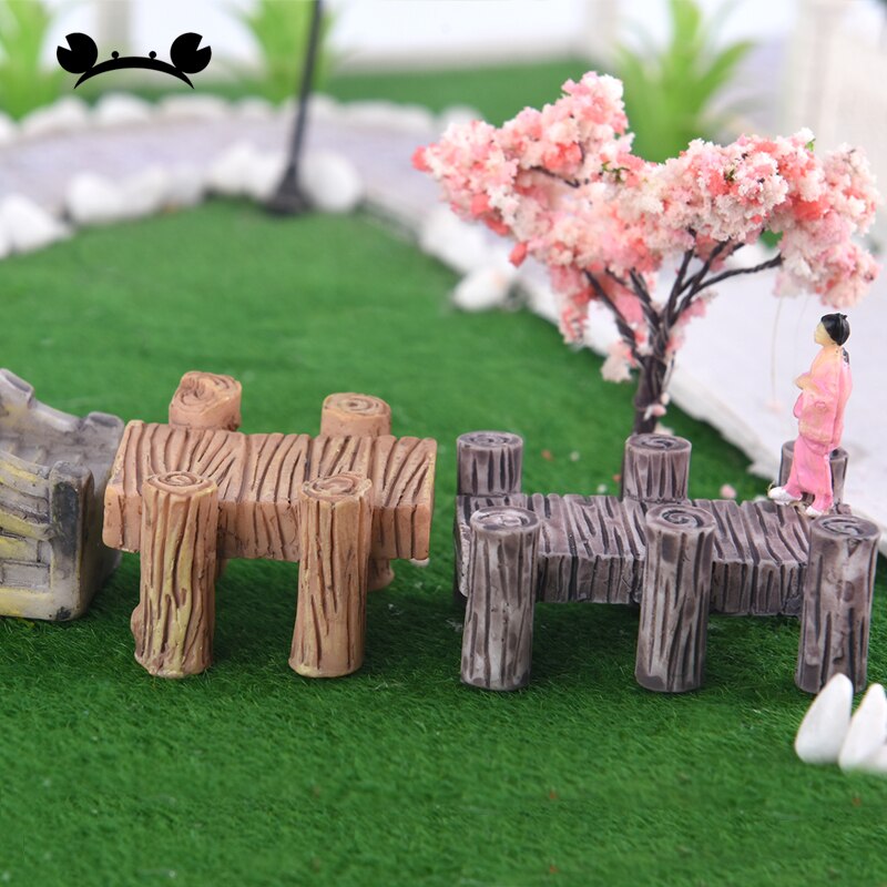 5 pc Baumstumpf Brücke Modell Mini Harz Gebühr Garten Miniaturen DIY Puppe Haus Terrarium Sukkulenten Mikro Landschaft Dekoration