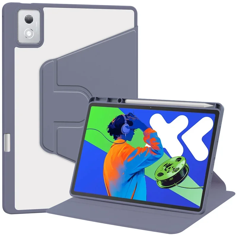 For Lenovo Idea Tab Pro Case with Pen Holder 360 Rotating Acrylic Clear Hard Tablet Coque For Idea Tab Pro 12.7 tb373fu Case