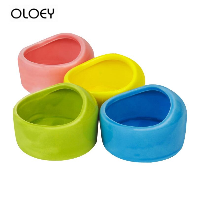Cuenco de cerámica semidomo para mascotas pequeñas, para evitar que se vuele y se nutre en el lavabo del hámster, cuenco redondo de Chinchilla