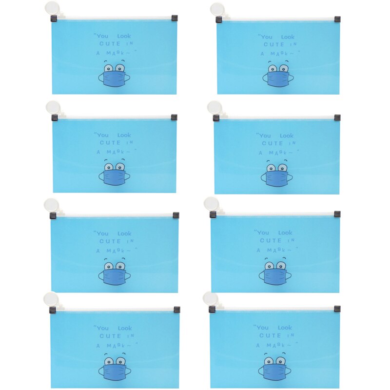 Bolsa portátil para guardar mascarillas, caja de almacenamiento de máscaras faciales, a la , 8 unidades: 8 pc blue