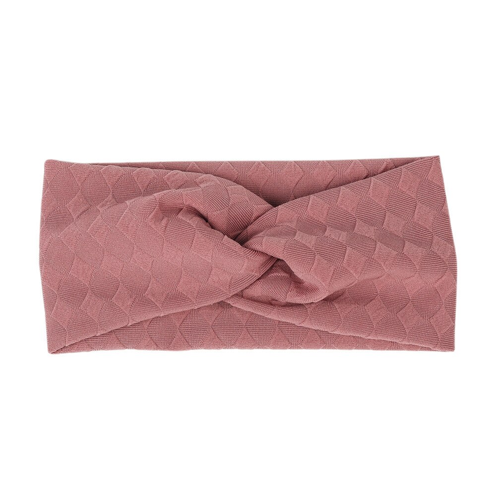 Diadema de Color liso a cuadros para niña, bandana elástica suave anudada, accesorios para el cabello, 1 unidad: F