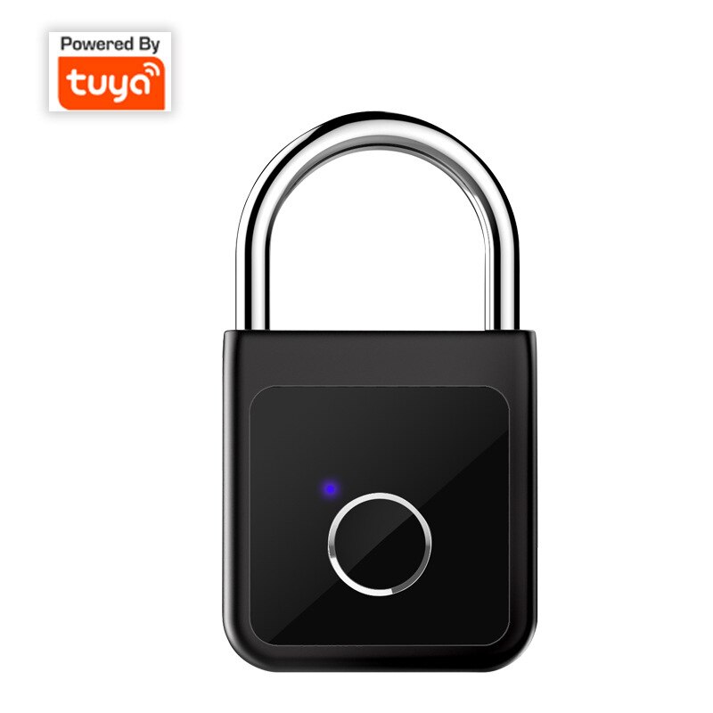 Fingerprint Smart Lock Tuya APP Bluetooth Waterproof Smart Lock USB Rechargeable Keyless Lock School Gym Locker Smart Lock: Black B