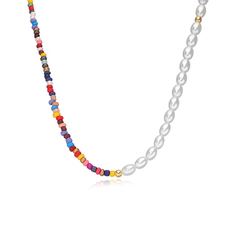 Kleurrijke Parel Choker Ketting Handgemaakte Zaad Kralen Bohemen Kraag Zomer Beach Party Voor Vrouwen Meisjes Sieraden Party