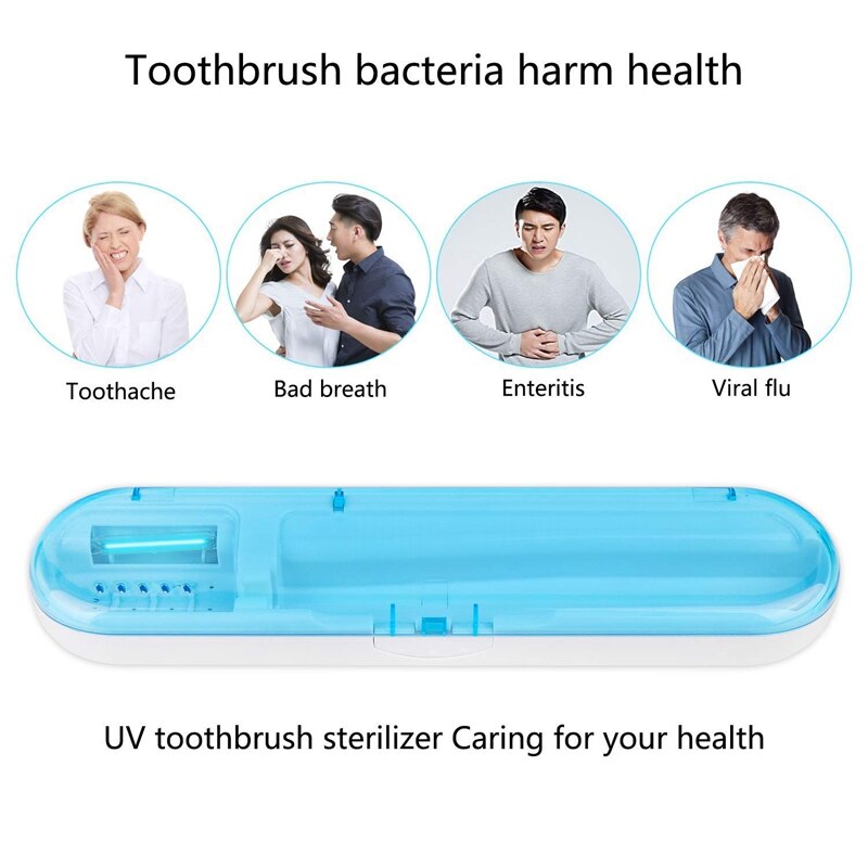 Portable Uv Tandenborstel Sterilisator Elektrische Tandenborstel Voor Reizen/Business/Home Steriliseren Effect Tot 99.9%