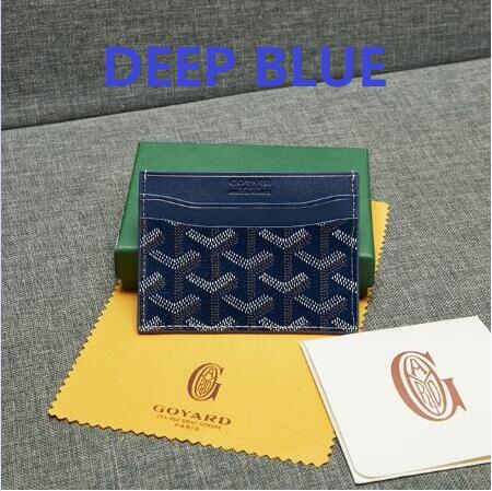 Men's Women's Wallets Purse Handbags Bags Card Holder PU Leather With Dust Bag & Green Box: deep blue