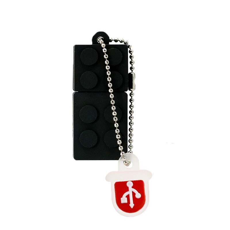 Memoria USB 2,0 de silicona para niños, PenDrive de bloques de construcción, memoria Flash, 4GB, 8GB, 16GB, 32GB: Negro / 32 GB