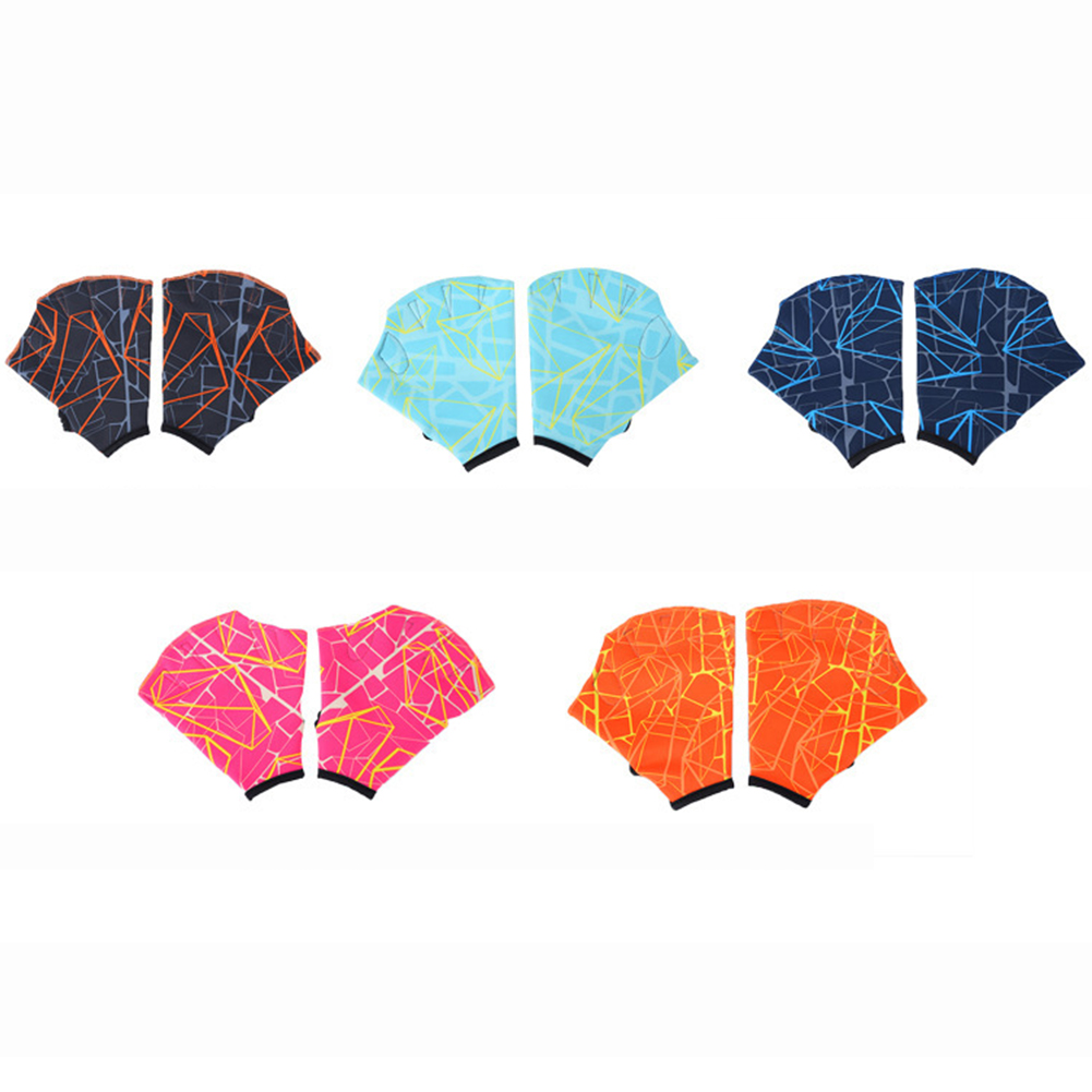 1 Pair Swimming Hand Finger Fin Learning Swimming Pool Accessory Finger Wear Flippers Training Diving Gloves Swim Pool Paddles