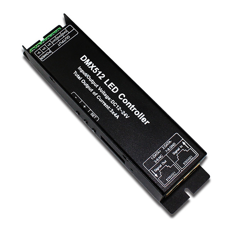 DMX512 Decoder Led Controller DC12V 3-Kanaals Constante Spanning Strip Display Digitale Buis Decoder Led Licht Converter