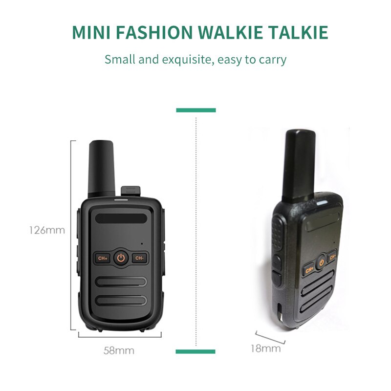 Professionele Mini Walkie Talkie Radio Station Transceiver Ultra-Dunne Ultra-Kleine Walkie-Talkie Twee Manier Radio Voor