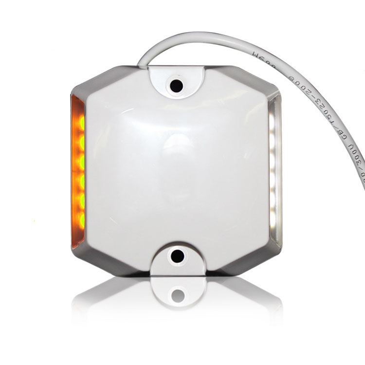 Road safety tunnel road LED wired bi-color one side white one side yellow plastic 3M reflective road stud