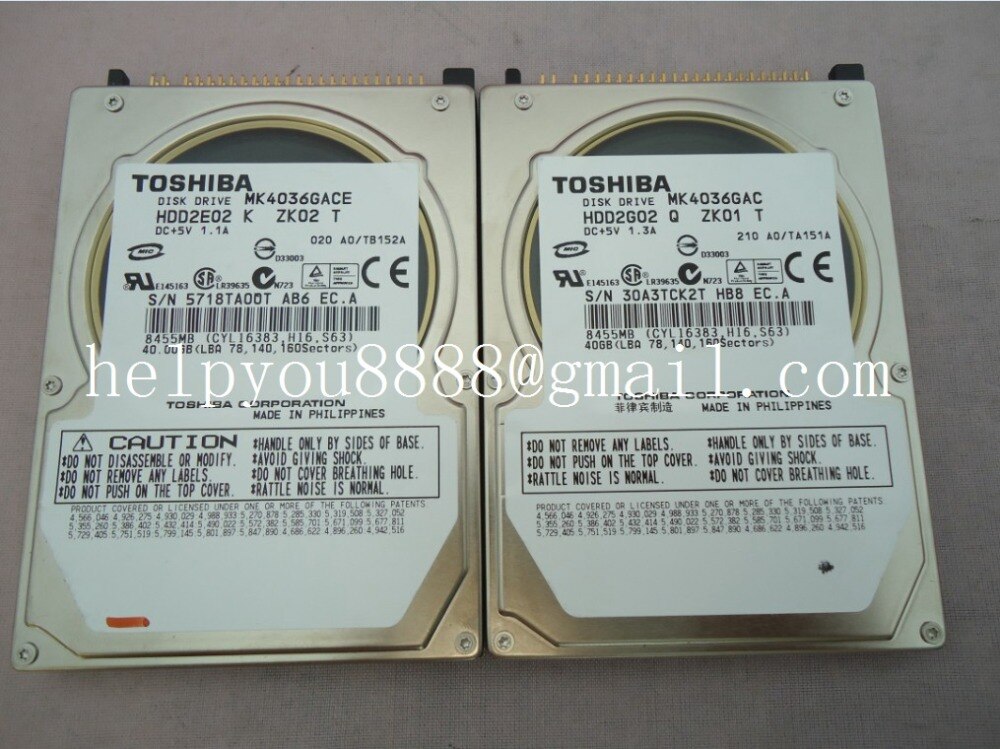 Unidad de disco MK4036GAC MK4036GACE de , HDD2E02 2G02 DC + 5V 1.3A/1.1A 40GB 8455MB para sistema de navegación de carro HDD mercedes-benz