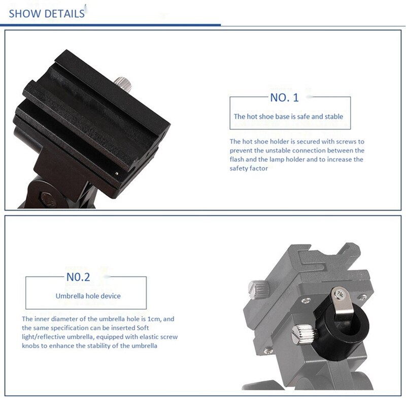 2Pcs Shoe Speedlight Umbrella Mount Holder Swivel for Light Stand Flash Bracket for Trigger -Shoe Flash