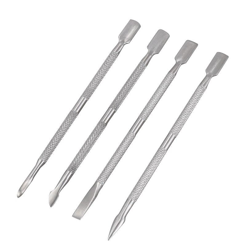 Conjunto de manicure e pedicure, 4 peças, kit em aço para cuidar das unhas: Default Title