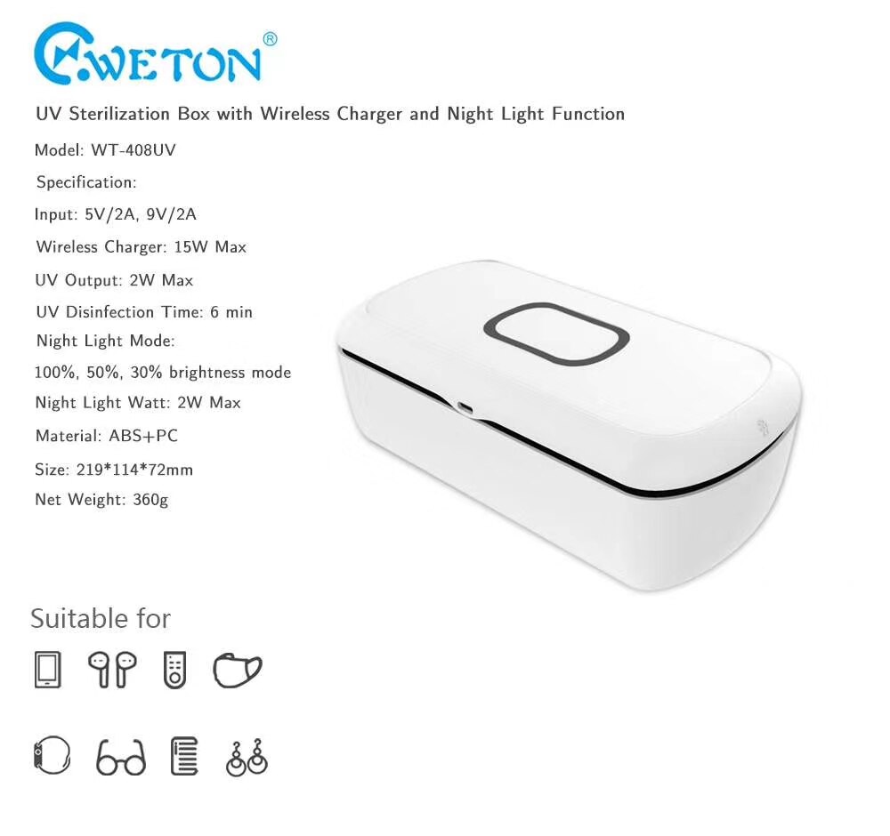15w sans fil charge boîte de stérilisation Smartphone stérilisateur UV boîte à lumière désinfection pour iPhone 8 8plus X XS Max 11 Pro Max