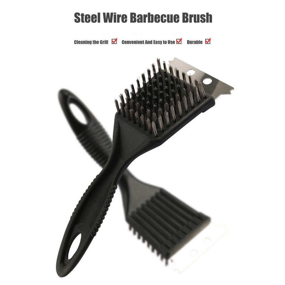 Multi-Function BBQ Barbecue Grill Cleaning Brush Oven Scraper Steel Wire Cleaner Tool Outdoor Barbecue Tools Kitchen Tools