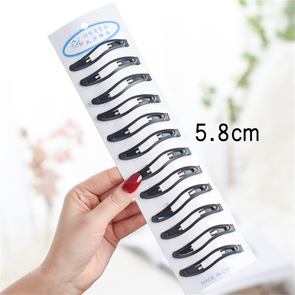 12 pçs/set clássico preto metal snap grampos de cabelo sem deslizamento gota de água grampos de cabelo presilhas para mulheres criança meninas cocar: Vermelho