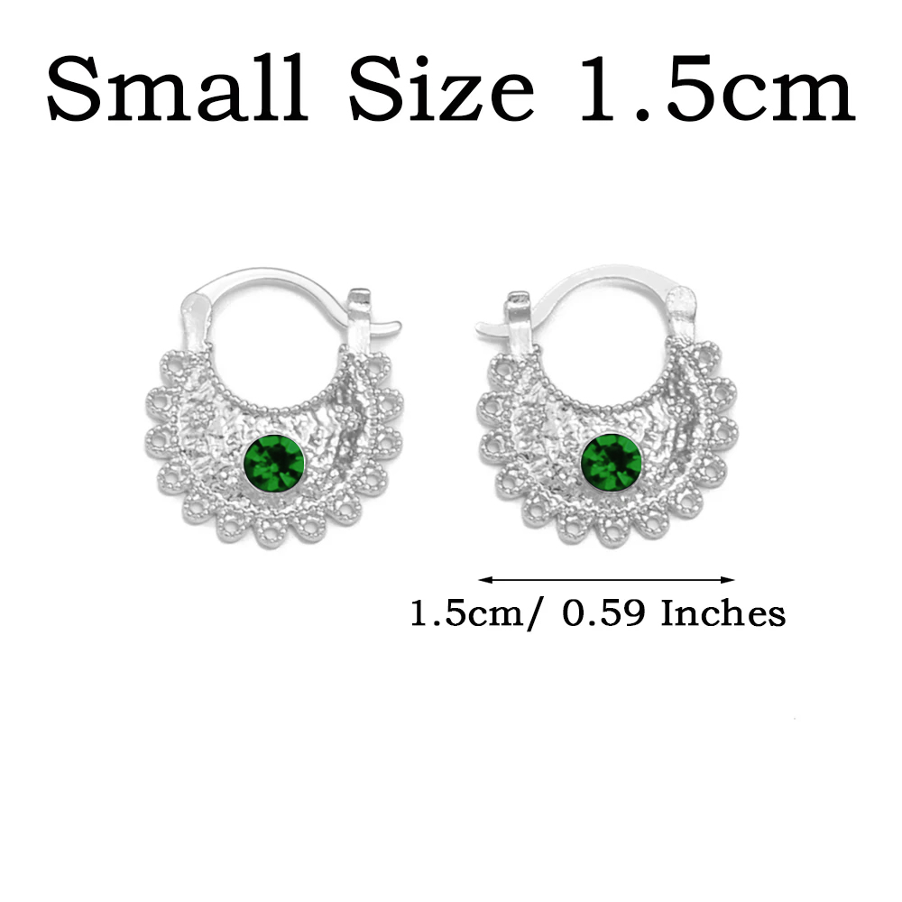 Anniyo 2.2CM/1.5CM Piccoli orecchini con strass Etiope eritrea Gioielli africani Donne Ragazze # 160916: Bronzo antico placcato