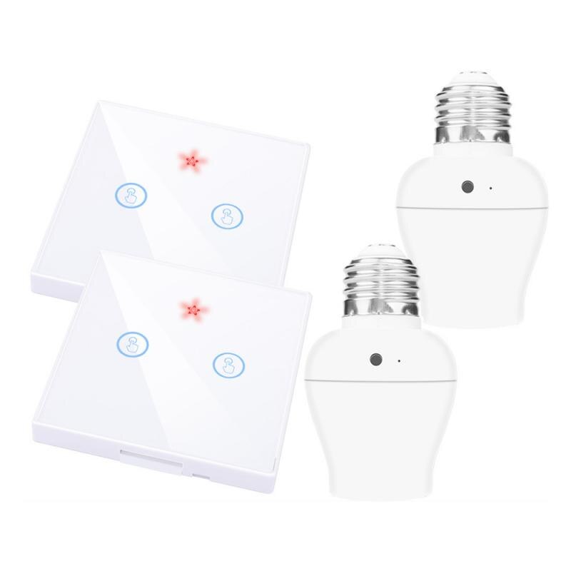 SMATRUL E26 E27 Lamp Holder Bulb Smart Switch Light Touch Wireless 1/2/3 Gang 433Mhz RF Remote Control Wall Panel Home 110V 220V: 10