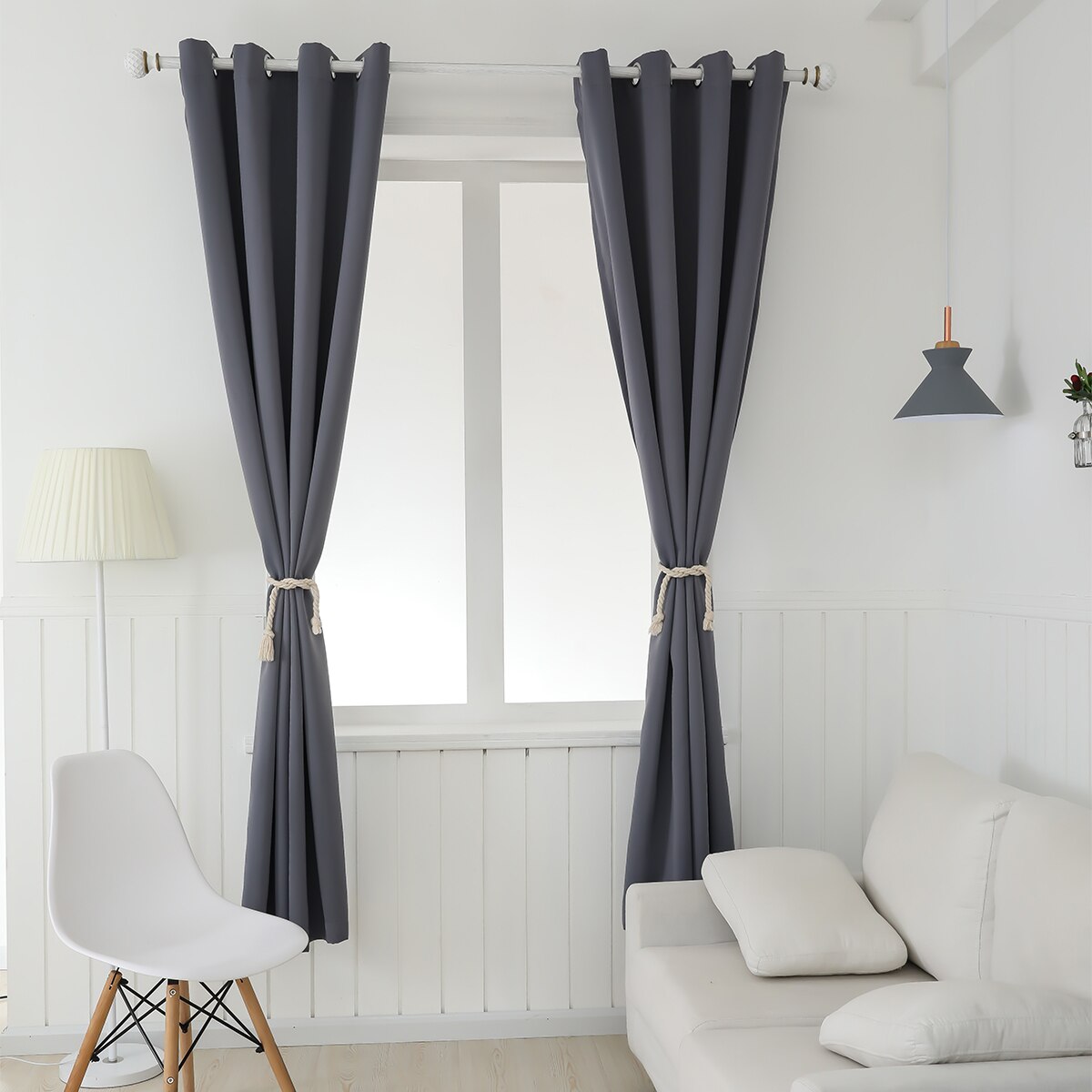 Blackout Curtain, Darken Insulated Curtains, Solid Color Anti-Sun Blackout Living Room Bedroom Single Ornament