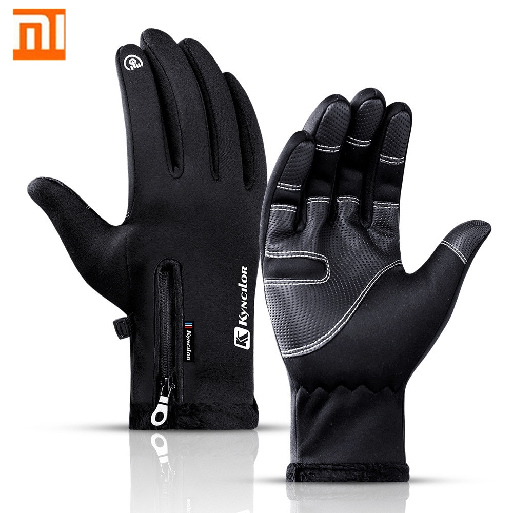 XiaoMi mijia outdoor sports gloves winter warm plus velvet fingertips touch screen splash-proof riding gloves for men and women