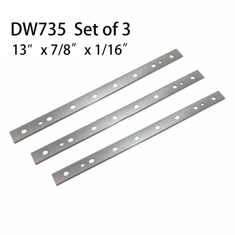 3pcs 13" 7/8 1/16" Planer Regrindable HSS Planer Blades For DW735 Industrial Electric Wood Planer Blades For Woodworking