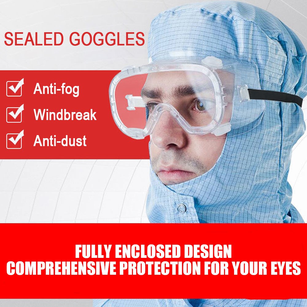 Völlig Geschlossen Brille Anti-Wind Sicher Gläser Anti-niesen flüssigkeit Anti-speichel Anti-nebel Goggle Sport goggle PC Augenschutz