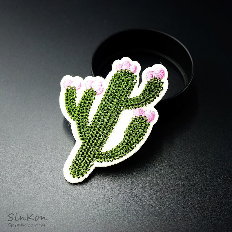 Cactus (Size:5.2X6.5 Cm) diy Badge Patch Geborduurde Applique Naaien Kleding Stickers Kledingstuk Kleding Accessoires Badges