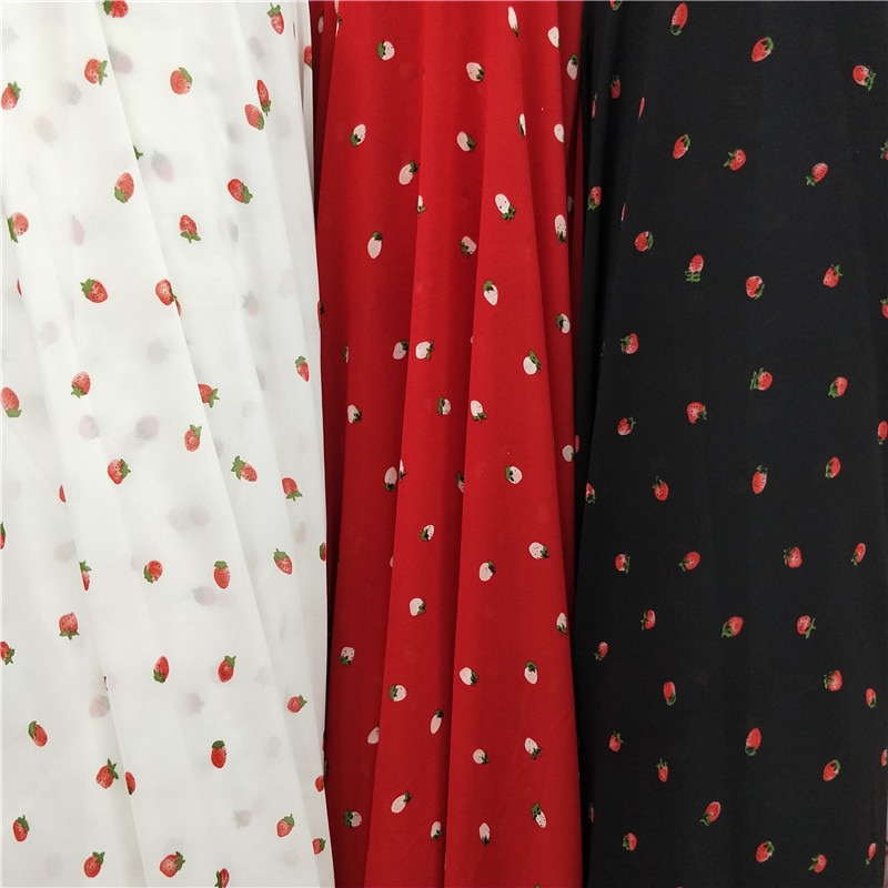 Päällä mansikka sifonki kukkaiset pehmeät housut mekko palazzo materiaalia hengittävä diy kangas