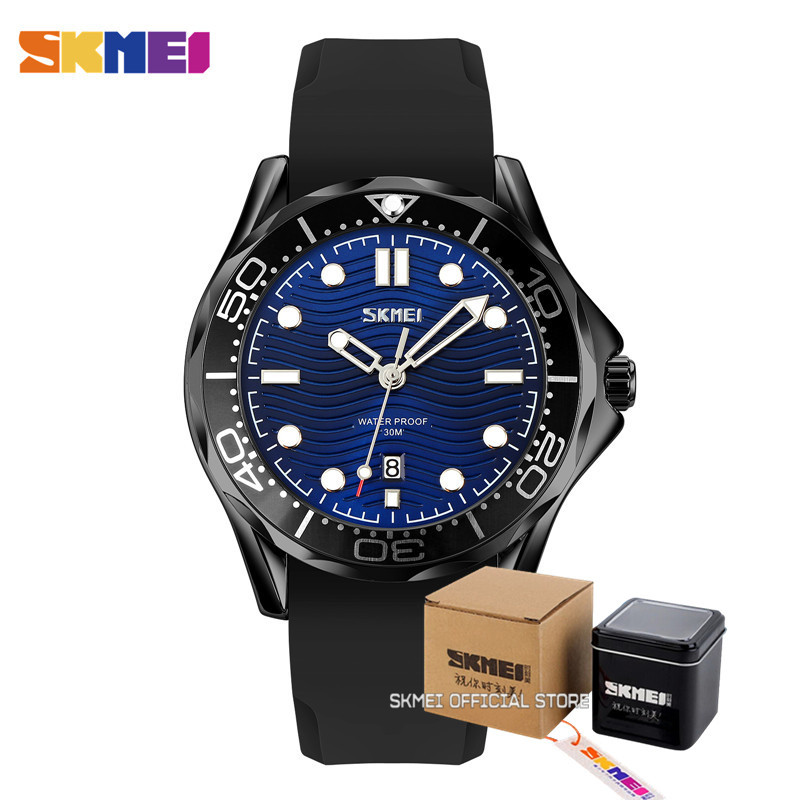 SKMEI-reloj de pulsera con movimiento de cuarzo japonés para hombre, cronógrafo tridimensional con textura, esfera con fecha y hora, 9276: color4 with box