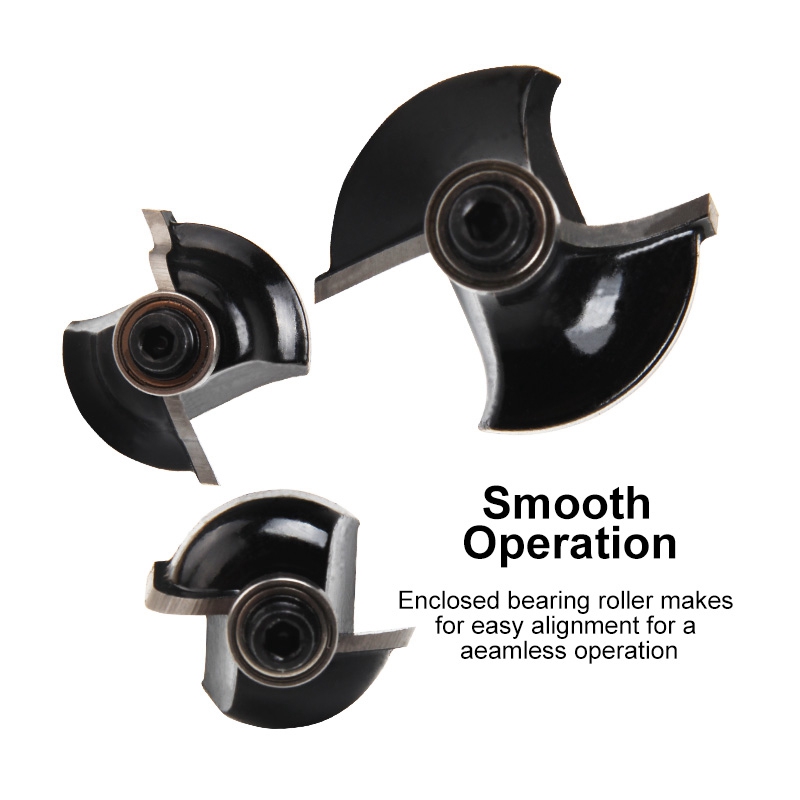 12Pcs 6mm Router Bits Set Shank Tungsten Carbide Router Bit Cutter Set with Wooden Case for Wood