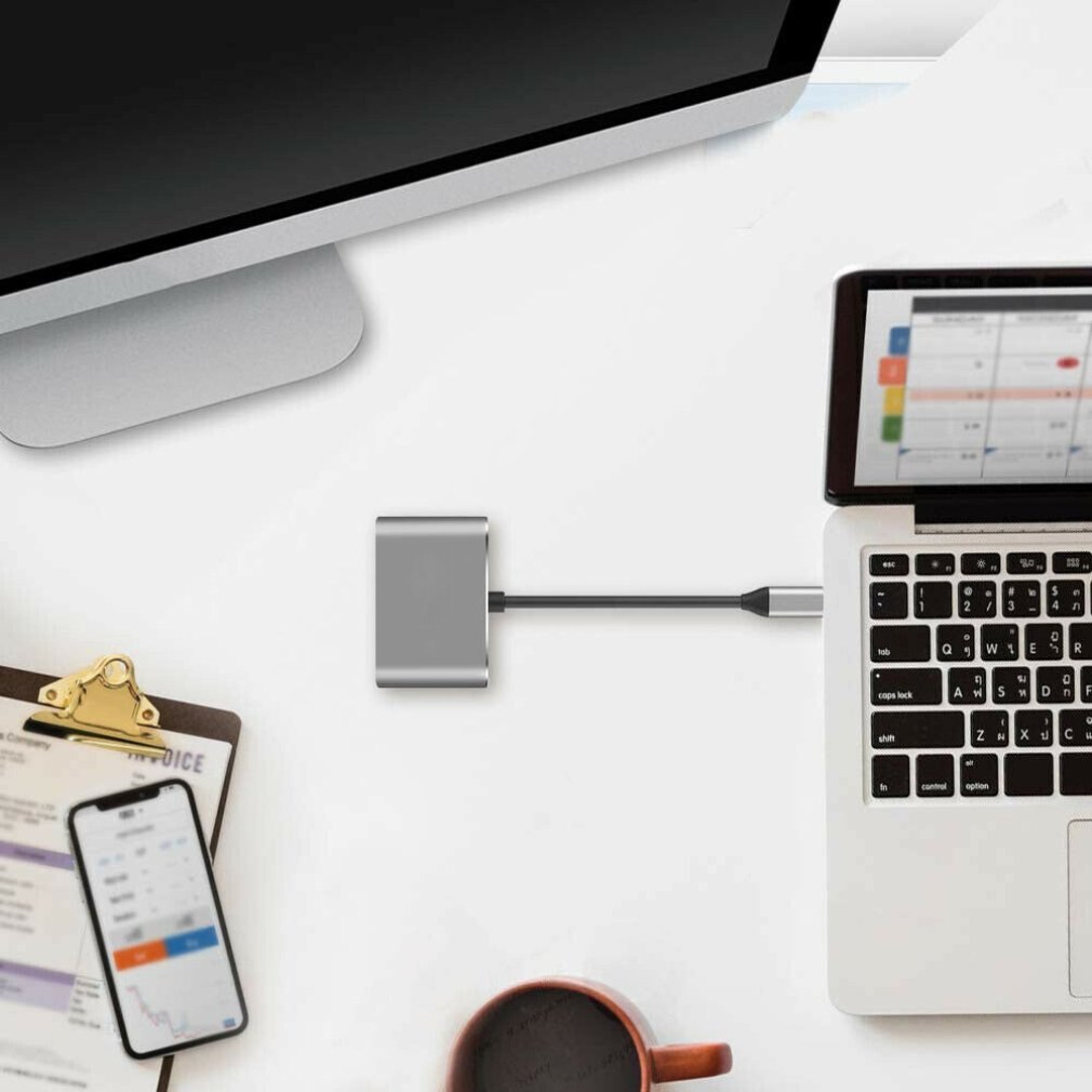 Type-c to HDMI Female Four-in-one Transfer Cable Type C Turn 4k 30HZ HD Conversion Line Four-in-one Transfer Cable