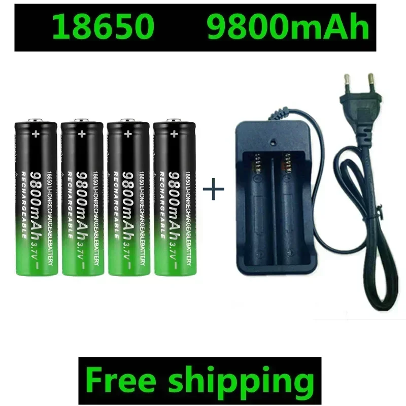 Akumulator 18650 Akumulator 3,7 V 18650 9800 mAh Akumulator litowo-jonowy do latarki Akumulator + ładowarka