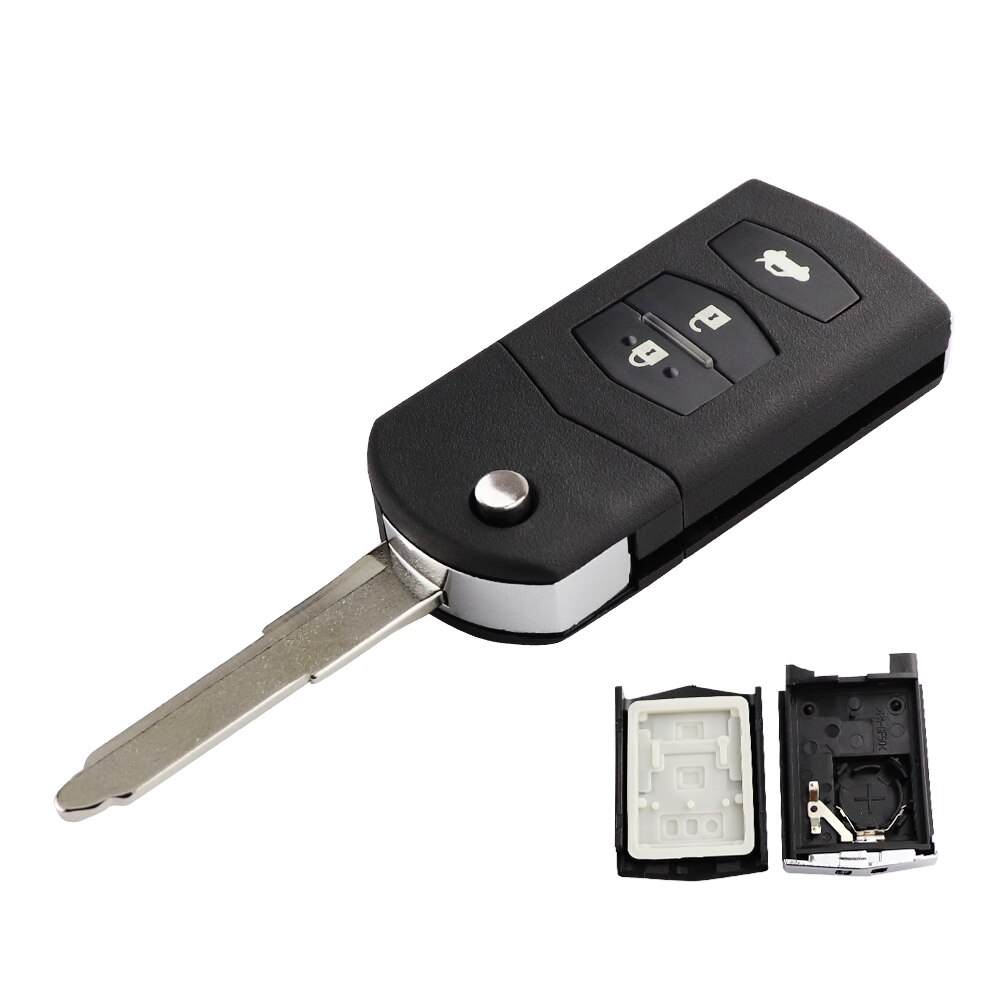 YIQIXIN Remote Key Case Fob Shell Flip Folding 2/3/4 Button For Mazda 2 3 5 6 M6 MX5 CX5 CX7 CX9 RX8 With Uncut Blade Head Cover: 3BT Big Set