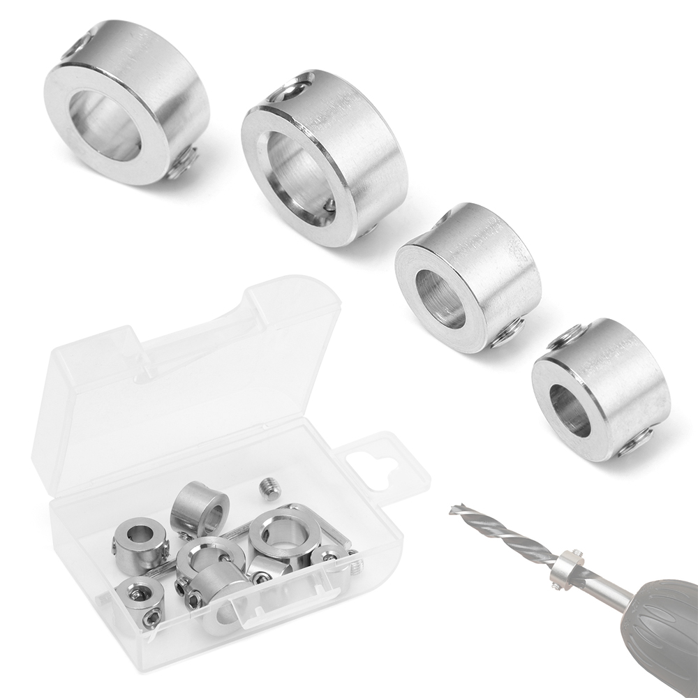 Woodworking Drill Stop Collar Set 3mm-10mm Drilling Bit Depth Stopper Ring Stainless Steel Stopper Ring Drill Locator Bit