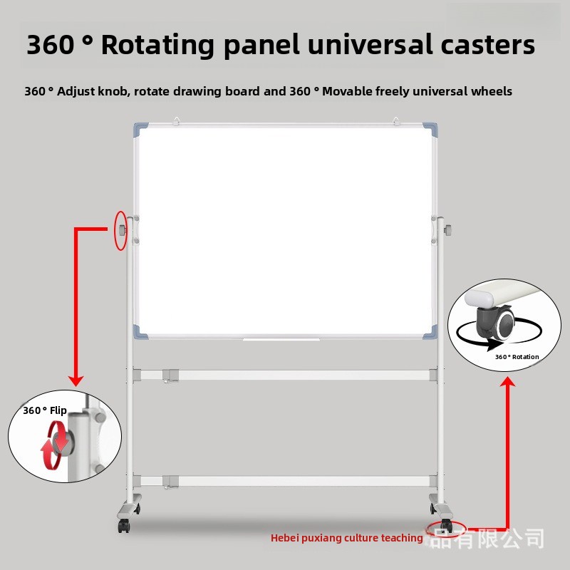 Justerbar whiteboard skrivebrettbrakett mobil slettbar tavle husholdningsvertikal dobbeltsidig magnetisk skrivebrett