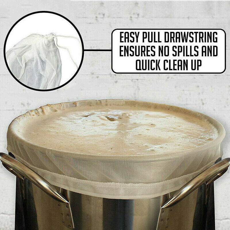 Beer Brew Bag Home Brew Filter Bag With String Malt Mash Bag Fine Mesh Nylon Food Strainer Bag Filter Bag For Nut Milk Juice#15