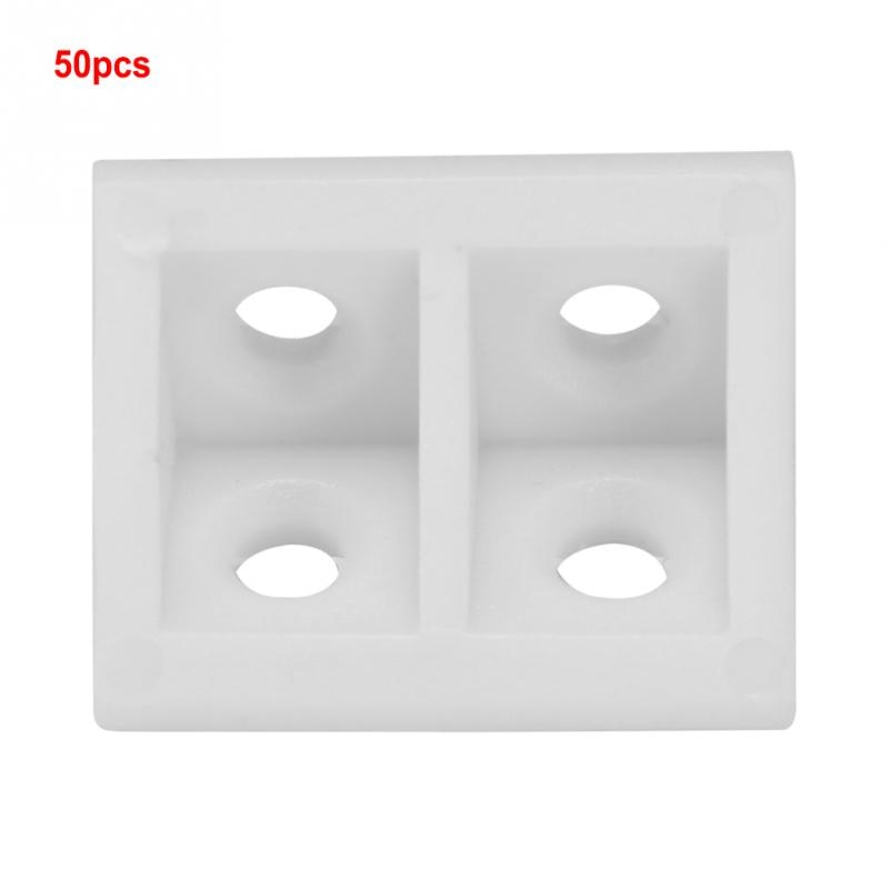 50Pcs Right Angle Corner Gusset Brace Angle Brackets Code Furniture Hardware Set corner bracket protector Plastic