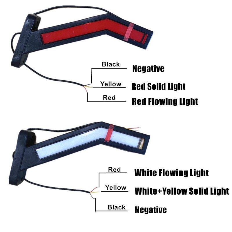 2PCS Side Lights LED Outline Marker 12-24V LED Lights Truck Trailer LED Truck Light Van LED Lights Trailer Tail Lights