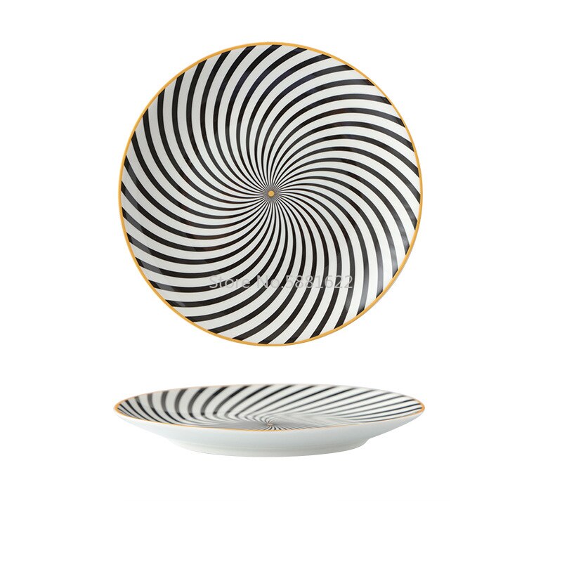 Servies Keramische Diner Plaat Set Schotel 8/10 Inch Porselein Leuke Dessertbord Servies Geometrische Westerse Voedsel Steak Plaat