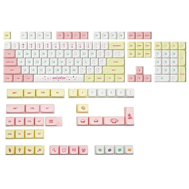 144 Keys XDA Profile Keycaps 5 Side Dye Subbed PBT Key Cap Mechanical Keyboard Keycaps for MX Switches: Default Title