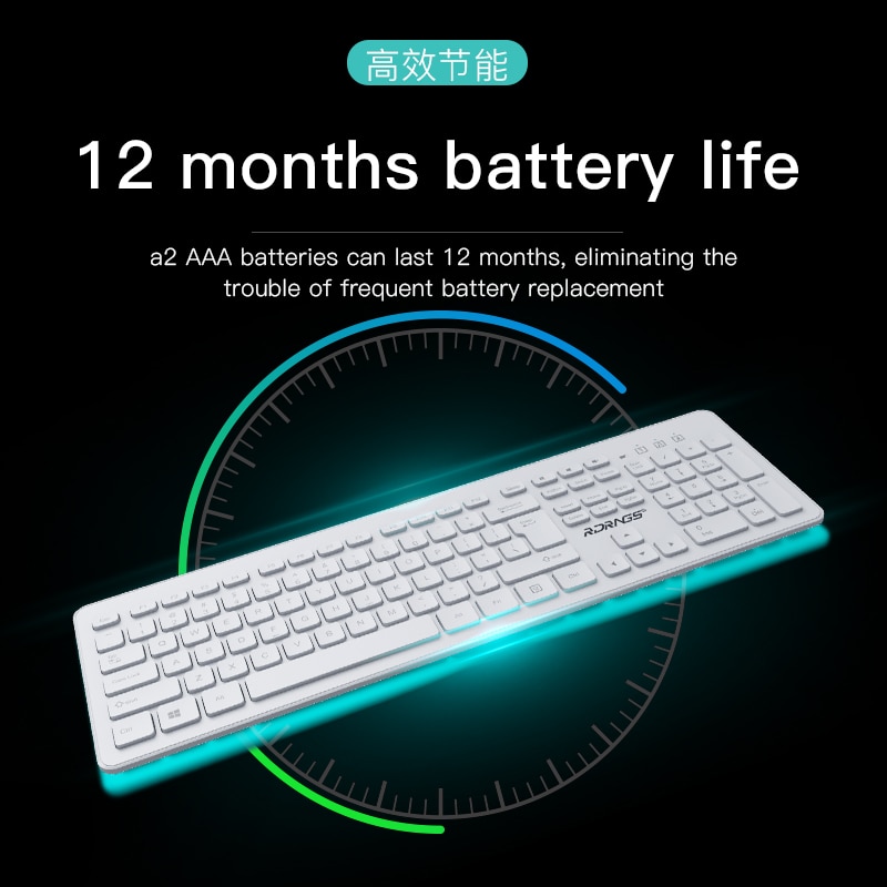 2.4G Wireless Optical Keyboard and Mouse silent Mini Multimedia Full-size Ergonomic Keyboard Mouse Combo Set For MAC Laptop PC