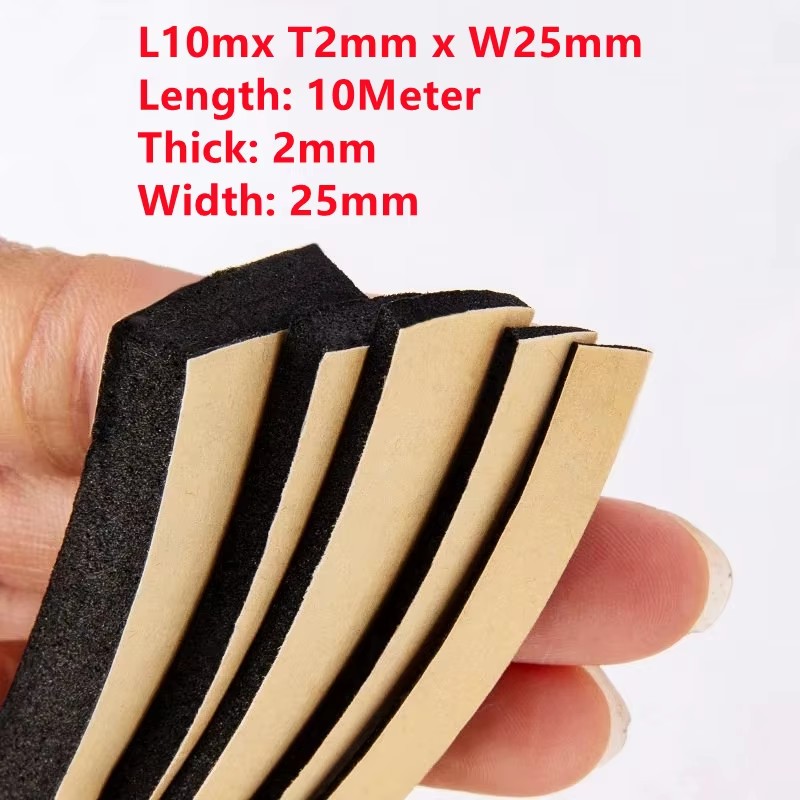2-10M Foam Strip Strong Backing Adhesive Self-Adhesive Sponge Strip Sound Insulation Anti-Collision Sealing Rubber Strip