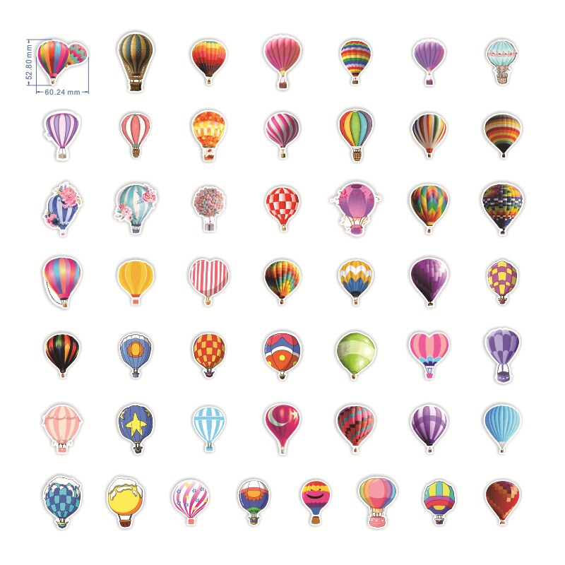 50PCS Symphony Air Balloon Stickers For Waterproof Decal Laptop Motorcycle Luggage Snowboard Fridge Phone Car Sticker