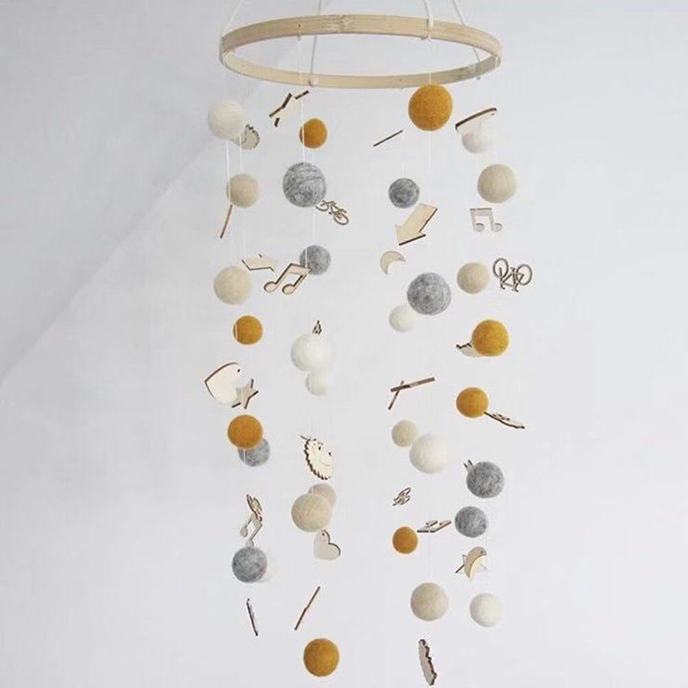 DIY kolorowe kulki dzwonek robić łóżka obrotowe grzechotki dla dzieci szopka telefony komórkowe uchwyt wspornik ramienia pozytywka mama Wykonany ręcznie dzwonek wietrzny zabawka dla dziecka: WJ3570F