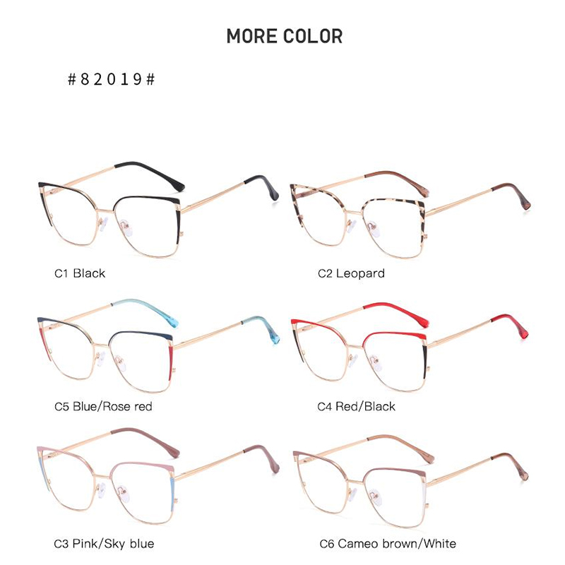 Kanspace Anti Blue Light Computer Eyewear Prescription Optical Vintage Metal Women Eyeglasses Cat Eye Glasses 82019